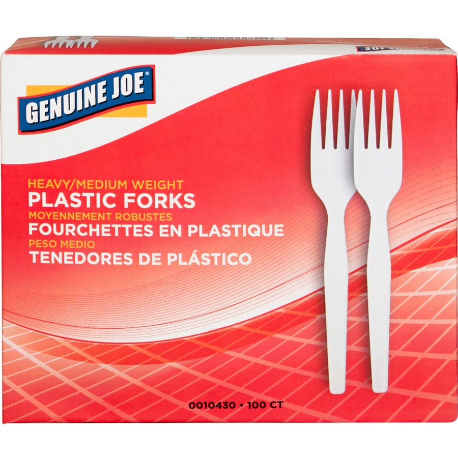 Genuine Joe Heavyweight White Plastic Forks