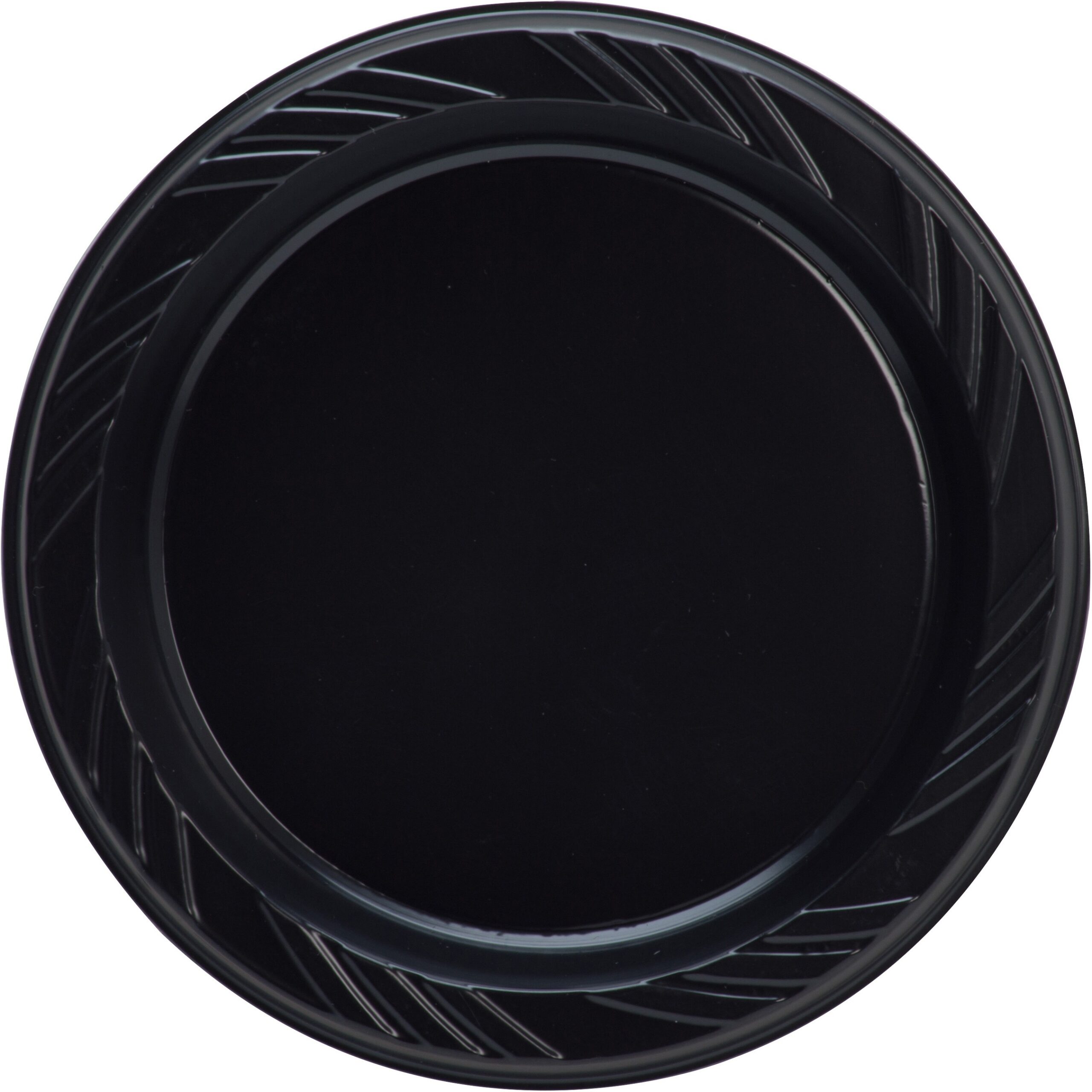 Genuine Joe Round Plastic Black Plates