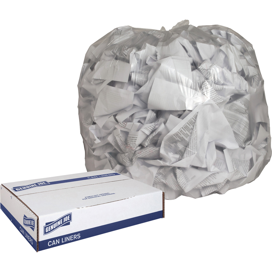 Genuine Joe Clear Trash Can Liners