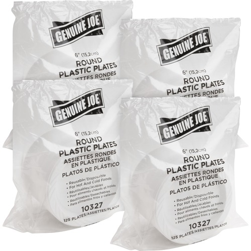 Genuine Joe Round Plastic Plates
