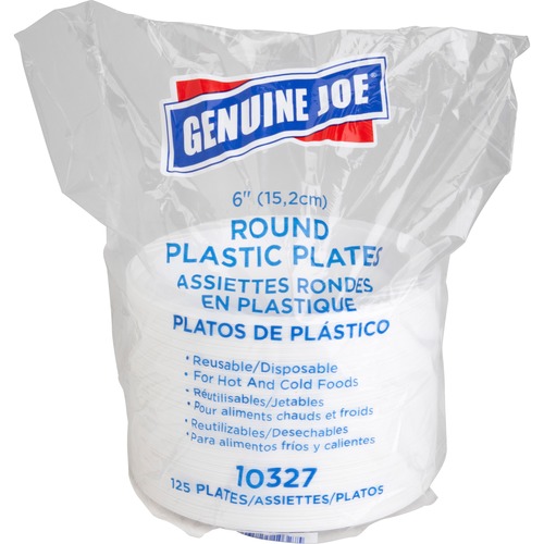 Genuine Joe Round Plastic Plates